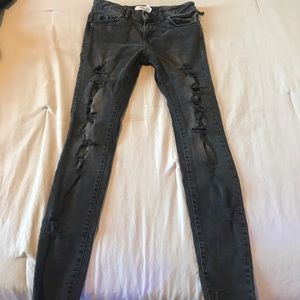 Black Forever 21 Ripped Jeans